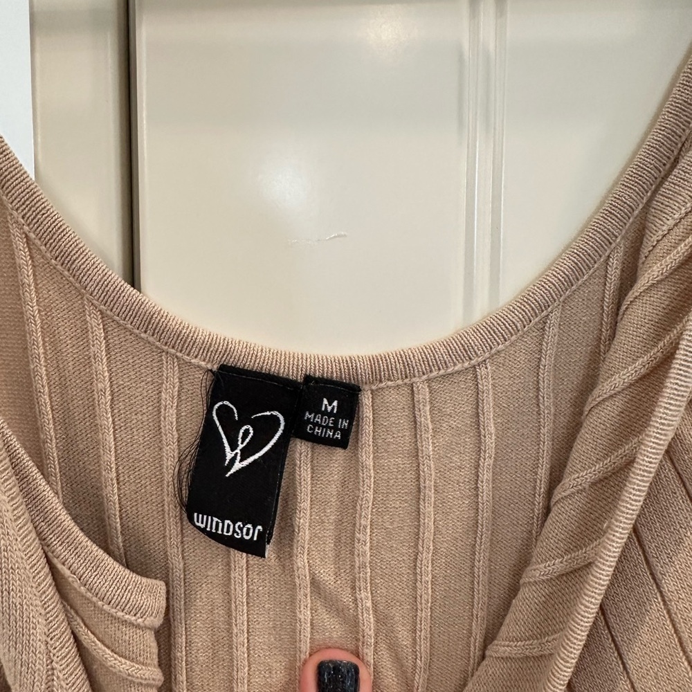 Windsor Tan Ribbed Midi Dress - Picture 3 of 3